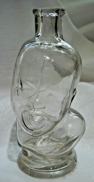 Vintage Figural 1874 Glass Crying baby bottle TPS 2