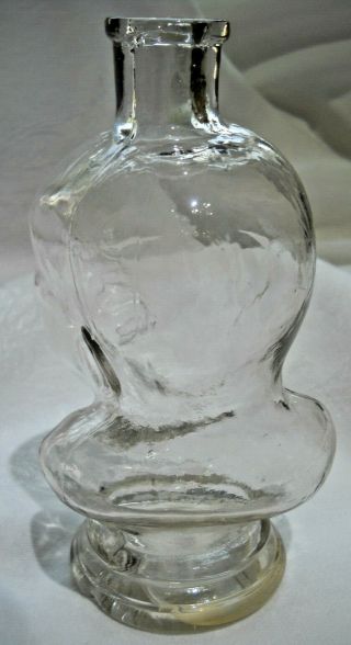 Vintage Figural 1874 Glass Crying baby bottle TPS 3
