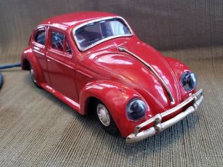 Vintage Bandai Remote Control Tinplate Volkswagen Beetle