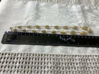Vintage Art Deco Mother Of pearl / Rolled Gold Necklace c1930 ' s 3