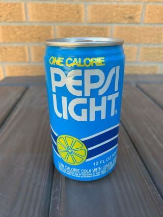 Vintage 1981 Pepsi Light Lemon Soda Can 12 oz.  1980 ' s bottom emptied 3