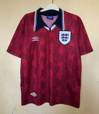 England National 1994\1995 Away Football Jersey Camiseta Soccer Shirt Vintage