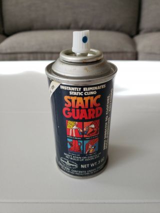 Vintage Static Guard Anti - Static Cling Clothes Travel Aerosol Can Spray 3 Oz.