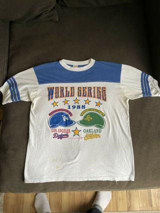 1988 World Series La Dodgers Vs.  Oakland A’s Vintage Mens Large T - Shirt