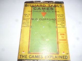 Billiards And Snooker Book Billiard Table Games Vintage Book