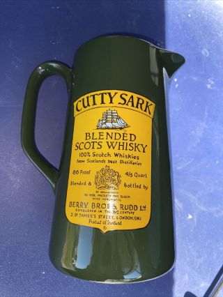 Vintage Cutty Sark Blended Scots Whisky Water Pitcher Advertising Barware