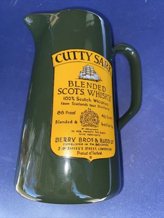 Vintage Cutty Sark Blended Scots Whisky Water Pitcher Advertising Barware 2