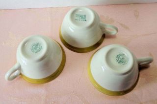 Vintage Syracuse China Restaurant Ware Diner 3 Cups Mustard Yellow Band Winthrop 3