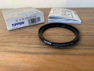 Tiffen Vintage Filter Step Up Ring - 52mm To 58mm - W/original Box -