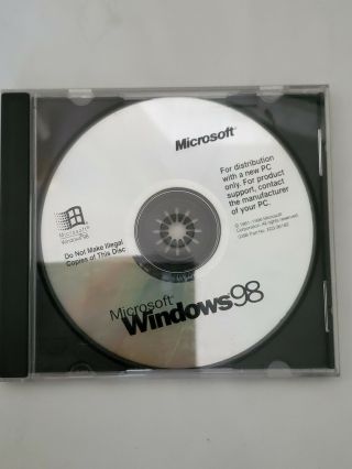 Vintage Microsoft Windows 98 First Edition For Pc Cdrom