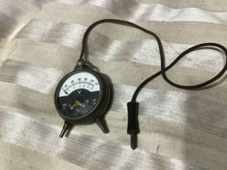 Vintage Round Pocket Volt Meter Tester