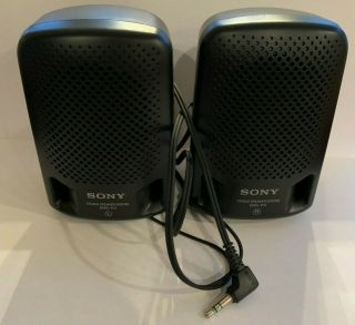 Vintage Sony Srs - P3 Speaker System For Walkman Mini Stereo 3.  5mm Aux