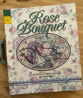Vtg Wallpaper Sample Book For Scrapbooking & Paper Crafts - Rose Bouquet