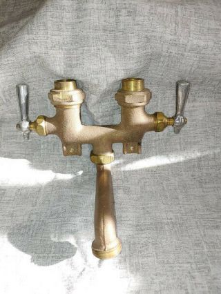Vintage Cast Brass Laundry Or Kitchen Sink Faucet U.  S.  N.  Military Old 50s