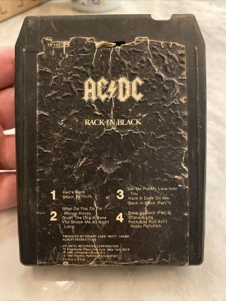 Vintage Ac/dc Back In Black 8 - Track Tape 1980 Atlantic Records
