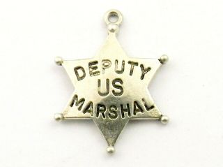 Star Deputy Us Marshall Badge Vintage Sterling Silver Flat Charm