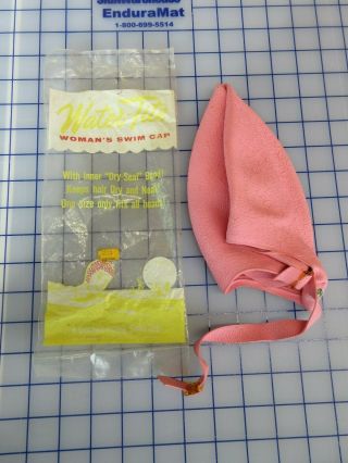 Vintage Adult Ladies Pink Swim Cap With Strap