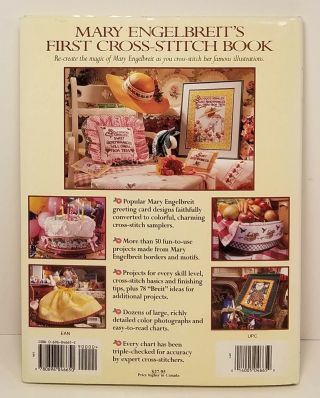 Vintage 1996 Mary Engelbreit Cross - Stitch Book (Hardcover,  1996) Make - A - Wish 2