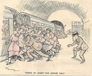 Amusing Vintage 1919 Punch Rugby Cartoon By Bateman Ready For Framing