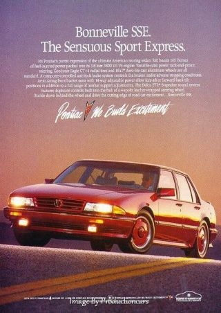 1988 Pontiac Bonneville Sse Advertisement Print Art Car Ad J653