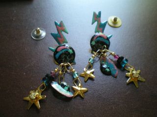 Unique Vintage Designer Earrings Lunch At The Ritz.  " Cosmic Chowder "