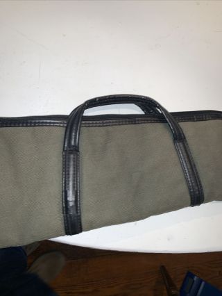 BROWNING Vintage Gun Case 53” Green USA Canvas Leather 921556 Hunting Bag 3