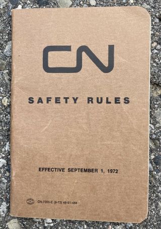Vintage 1972 Cn Canadian National Railways Safety Rules Booklet Canada Train