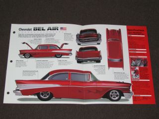 1957 Chevrolet Bel Air Custom Car Spec Sheet Brochure Photo Booklet