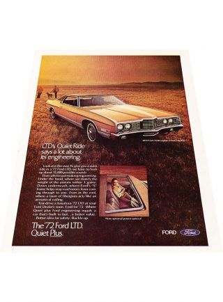 1972 Ford Ltd Coupe - Vintage Advertisement Car Print Ad J419