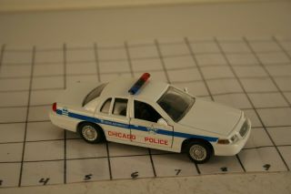 O Scale Motor Max 1:43 Scale White 1999 Ford Crown Victoria Chicago Police Car