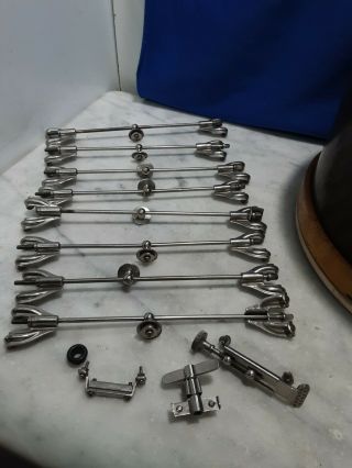 Vintage Ludwig Snare Drum Tension Rods With Key Strainer,  Butt Plate Drum Shell