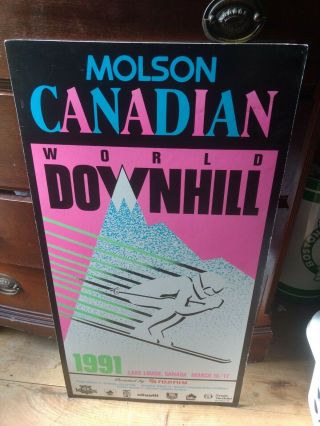 Vintage 1991 Fis World Cup Downhill Ski Poster Lake Louise