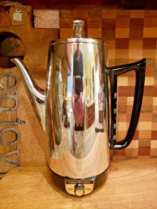 Vintage Ge General Electric 9 Cup Coffee Percolator Pot Maker 94p15 Ecu