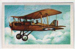 Royal Aircraft Factory S.  E.  5 British Wwi Fighter Biplane Vintage Trade Ad Card
