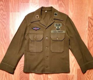 Vintage 1951 Us Army Woodbury 100 Wool Field Shirt Olive Green,  Size Small