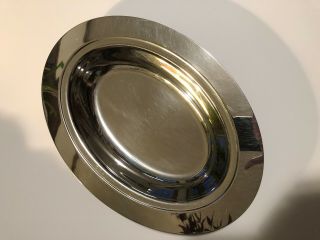 Vintage Mid - Century Modern Stainless Steel Oval Serving Bowl 12 - 3/4 " X 9 - 1/4 "