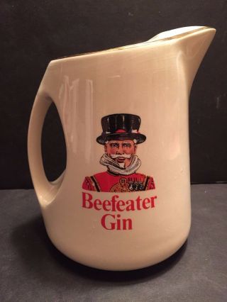 Beefeater Gin White Liquor Bar Pub Pitcher Barware Vintage Wade Pottery