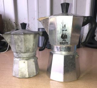 Vintage Bialetti Moka Express 3 Cup,  A 2 Cup Stovetop Espresso Coffee Makers