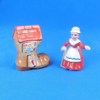 Vintage Bone China Old Woman In A Shoe Miniature Nursery Rhyme Figures Variation