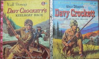 2 Vintage Walt Disney Books Davy Crockett,  Davy Crockett 