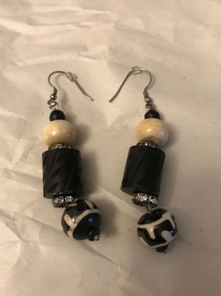Vintage Earrings With Pouch Bag