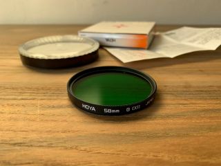 Hoya Vintage Camera Lens Filter: G (x1) Green - 58mm - Case,