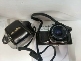 Vintage Minolta Srt100 Film Camera Lens /1:2.  8 F=35mm Celtic Lens,  Strap,  Case