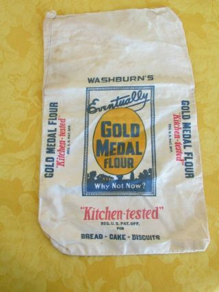 Vintage Washburn Crosby Gold Medal Flour Cloth Sack 4.  9lb Bag General Mills