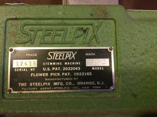 Vintage Professional Steelpix Floral Stemming Machine Model 35C 3