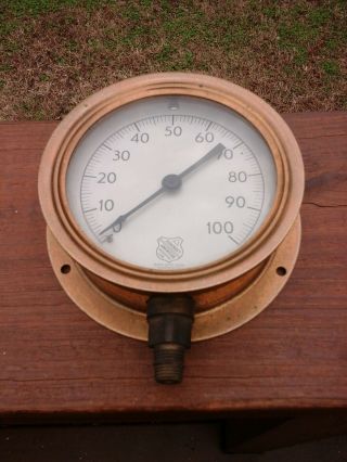 Vintage Ashcroft Pressure Gauge 0 - 100 Psi Steampunk