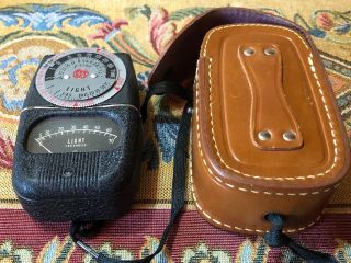 General Electric Dw68 Vintage Camera Light Exposure Meter With Leather Case Usa