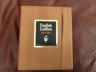 Vintage English Leather Gift Set Wooden Empty Box
