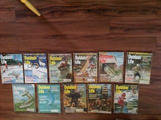 11 Vintage Outdoor Life Magazines January - October,  December 1967