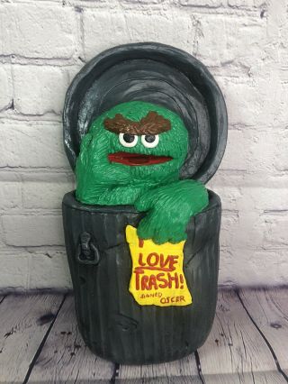 Vintage 1970 ' s Sesame Street Oscar The Grouch Wall Hanging Plaque Sign 2